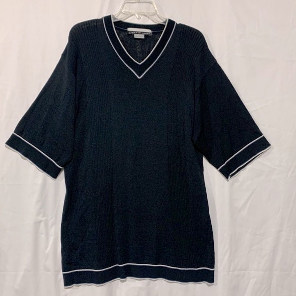 NIKE Tiger Woods Golf Sweater Short Sleeve VNeck Navy/White Men’s Size XL
